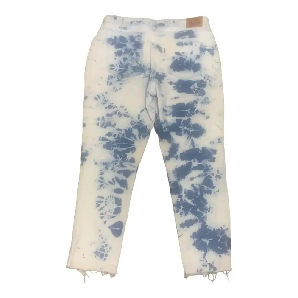Levi's Tie Dye 721 High Rise SKinny Ankle Raw Hem‎ sz 33